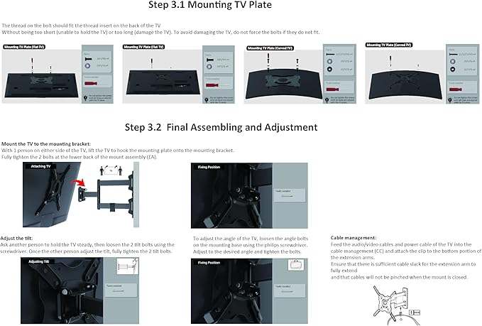 Amazon Basics Full Motion Articulating TV Wall Mount, with Swivel and Tilt, for 26" to 55" TVs and Flat Panels up to 80 Lbs, VESA Compatible, Single Stud, Black