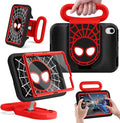 Kids Case for iPad mini 7 (A17 Pro) 2024 / iPad mini 6 2021, Child Friendly Case with Adjustable Portrait/Landscape Stand,Heavy Duty Cover with Screen Protector for iPad mini 7/6 8.3 inch (BlackRed)