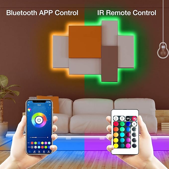 PHOPOLLO Bluetooth Led Strip Lights 50ft 5050 RGB Color Changing LED Lights for Bedroom, Kitchen Decoration, App Control and Music Sync.