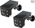 Thybro Solar Powered Camera Outdoor 2 Pack: AI Motion Detection 2K Outdoor Camera Wireless - Long Battery Life for Home & Business Monitoring(Black)