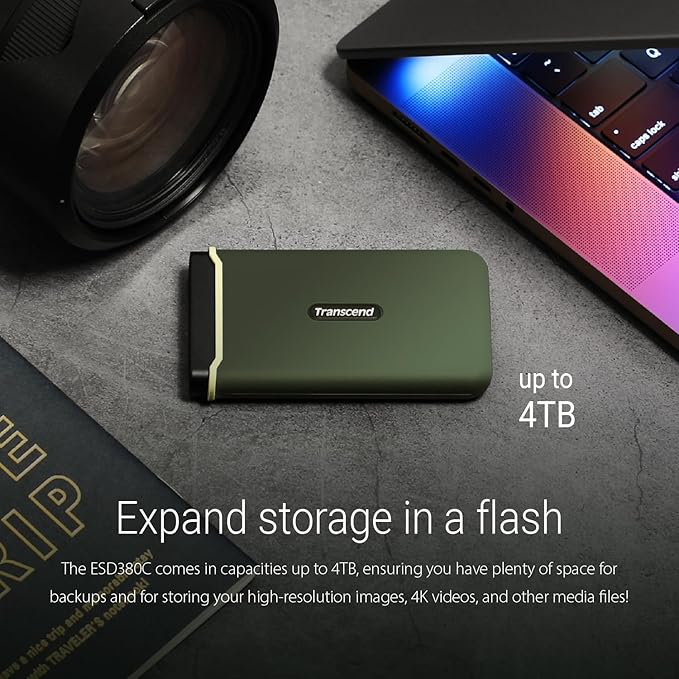 Transcend 2TB External SSD, Up to 2000MB/s, Portable Hard Drive for Steam Deck/iPhone/iPad/Mac/Windows/Android/Tablets/PS5/PS4/Xbox/Smart TV, USB 3.2 Gen 2 (20Gbps) USB-C Cable Portable SSD