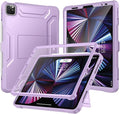 Soke Case for iPad Pro 11 Inch 2022/2021/2020/2018/iPad Air 5th/4th Generation,Built-in Screen Protector - Support 2nd Apple Pencil Charging - Heavy Duty Rugged Protective Kickstand Case - Violet