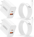 iPhone 17e/17/17 Pro Max Fast Charger, 2-Pack 40W Dual Port USB C Wall Charger Fast Charging Block with 3FT Type C Cable Cord for iPhone 17e/17/17 Pro/17 Pro Max/Air/16/16 Pro Max/ 15/15 Plus, iPad