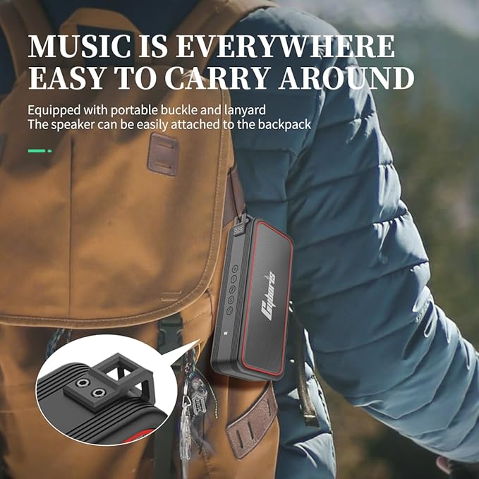 CYBORIS Portable Bluetooth Speaker, Wireless Speakers with 20W HD Sound, IPX7 Waterproof, Bluetooth V5.3, Dual Stereo Pairing, 30H Playtime for Home, Outdoor, Travel, Party, Beach