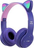 Upgraded Hybrid Active Headphones with Transparent Modes Playtime Wireless Bluetooth with Mic, Deep Bass Soft-Earpads Fast Charging-Purple
