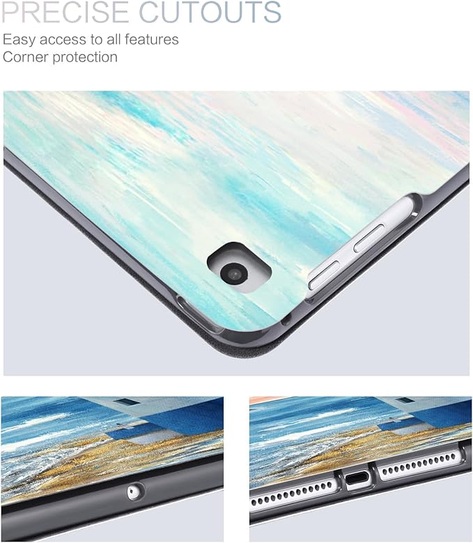for iPad Air 2/1 Case Cozy Coast, for iPad 6Th/5Th Generation Case,for iPad 6Th/5Th Cover Generation, for iPad 9.7 Cover, Auto Wake/Sleep Multi-Angle Viewing Slim, Romantic Lighthouse