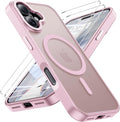 for iPhone 17 Case with 2X Screen Protectors [Compatible with MagSafe] Military Grade Drop Protection Skin Feeling Cover Shockproof Slim Fit iPhone17 Phone Case 6.3 inch,Light Pink