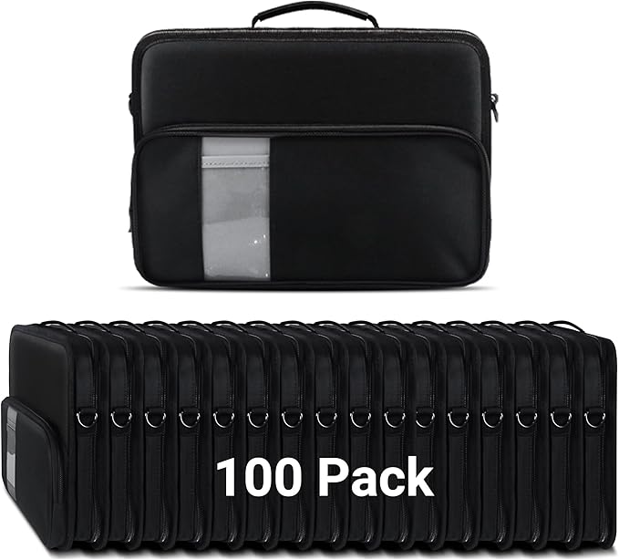 IBENZER 100 Pack Stay in 2.0 13 Inch Shockproof Protective Always On Laptop Sleeve Case for 13.3 MacBook, Chromebook, Surface, Ultrabook, Black LS-BPS-0113BK