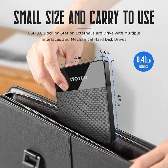 YOTUO Portable 750GB Docking Station External Hard Drive, USB C Multiport Hub HDD 7-in-1, USB 3.0, SD/TF Card Reader, for Windows, Mac, Android, TV, Phone, Laptop, Desktop