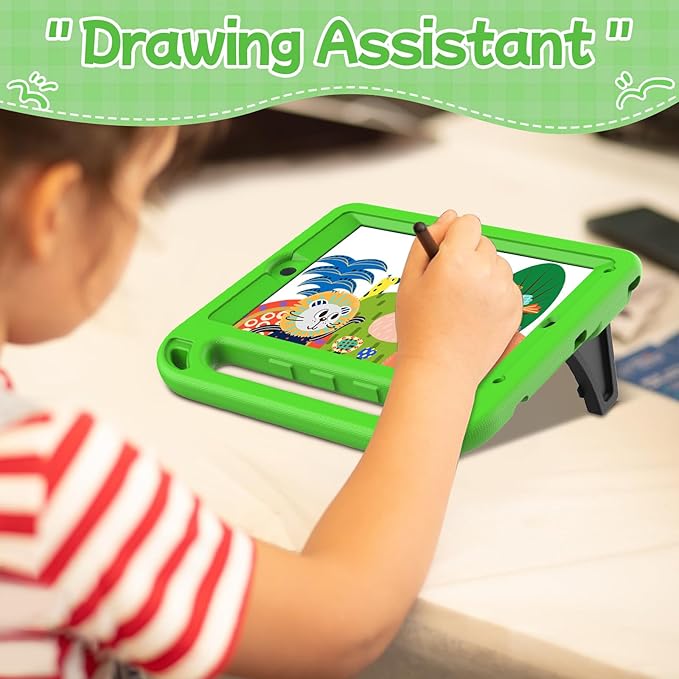 BMOUO Kids Case for iPad 6th/5th Generation (iPad 9.7-inch, 2017/2018), iPad 9.7/Air 2 Casee with Screen Protector, Shockproof Handle Stand iPad 6th 5th Generation Case for Kids, Green