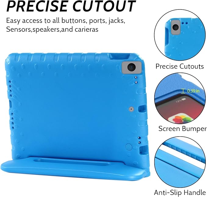 Dteck Kids Case for iPad 10.2 - Shockproof Rugged EVA Handle Stand Child Proof Case for iPad 9/8/7 Generation, Blue