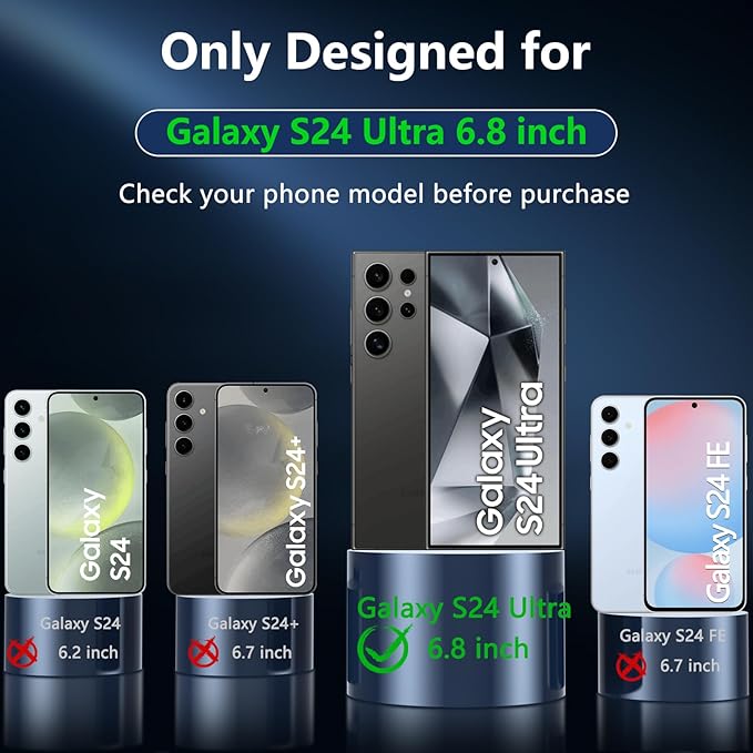 OWKEY for Samsung Galaxy S24 Ultra Case 6.8'', Magnetic S24 Ultra Case Compatible with Magsafe, [Shockproof Military] Translucent Back Slim Bumper Cover Phone Case Samsung S24 Ultra, Purple