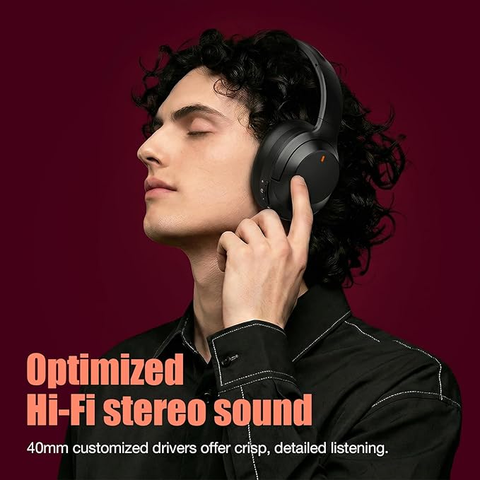 Upgraded Pro‑level Hybrid Active Noise Cancelling Headphones, HD Sound & Big Bass, 2X Softer Comfort, Long ANC Playtime, Wireless Over-Ear Bluetooth Headphones Perfect for Home Office|Travel|Pair