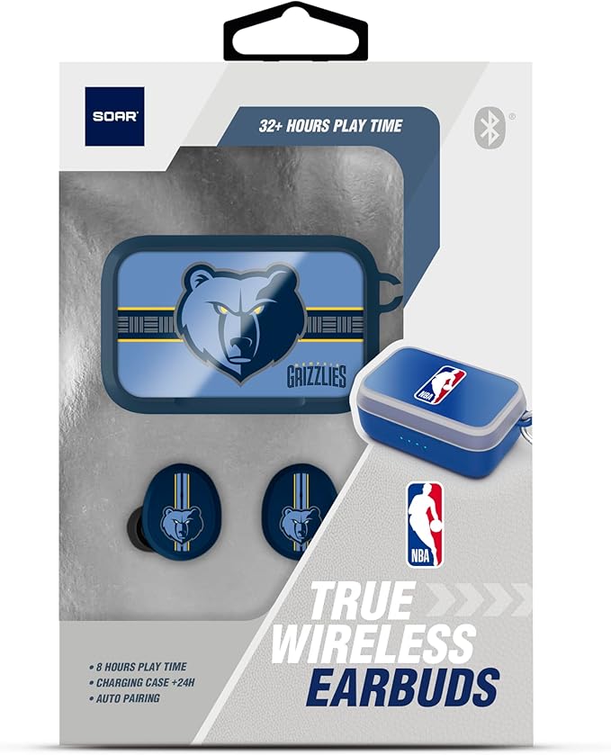 SOAR NBA Wireless Sport Earbuds: Comfortable Fit & Convenient Charging