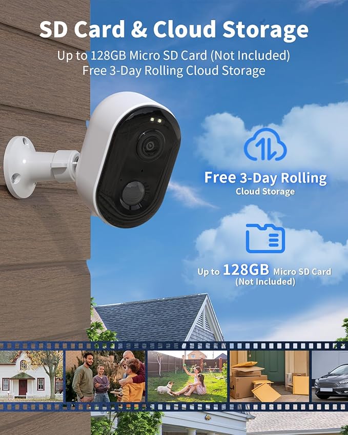 Armorcope Security Cameras Wireless Outdoor, Battery Powered 2k Color Night Vision, AI Motion Detection, IP66 Weatherproof, 2-Way Talk, SD/Cloud Storage, 2.4Ghz WiFi Cameras for Home Security(2 Pack)