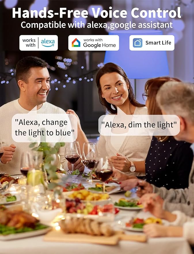 Smart Light Bulbs, 16W 150W Equivalent 1600 Lumens 2700K-6500K Tunable BR30 WiFi Color Changing Light Bulb Works with Alexa Google,Recessed Alexa Light Bulb,Dimmable Flood Smart Bulb,4 Pack