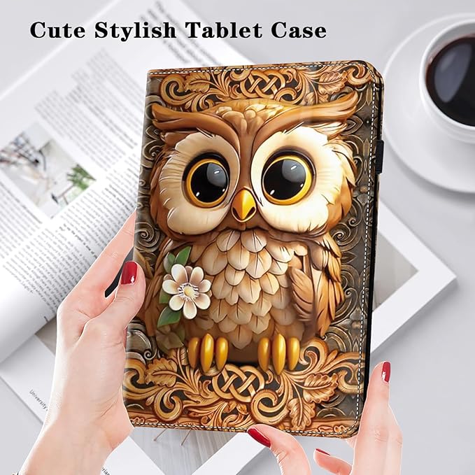 Case for iPad 11th Generation 11 Inch 2025 (A16)/ iPad 10th Generation 10.9 Inch 2022 Case,Slim Stand Smart PU Leather Protective Cover - Brown Owl