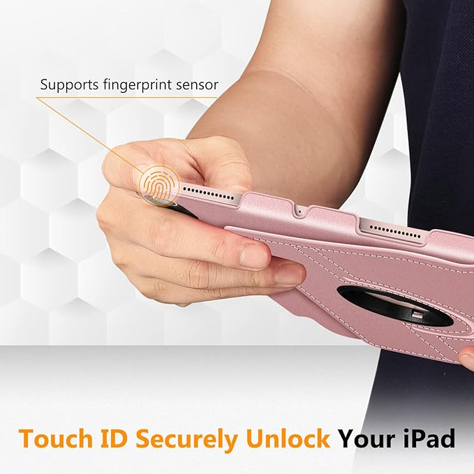 Fintie Rotating Case for iPad Air 11-inch M4/M3/M2 (2026/2025/2024), iPad Air 5th (2022) / 4th Generation 10.9 Inch - 360 Degree Rotating Protective Stand Cover with Pencil Holder, Rose Gold