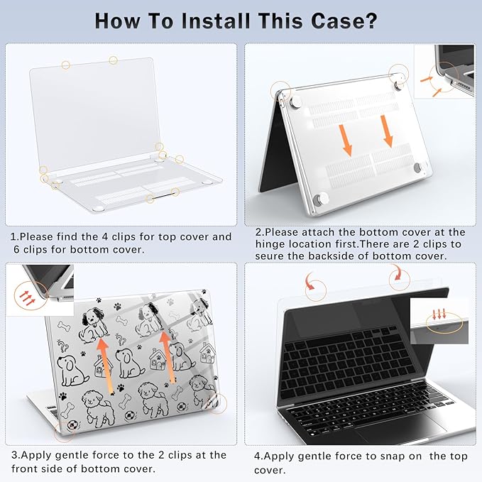 Compatible with MacBook Air 15 inch Case M5 M4 M3 M2 2026-2023 Release A3448 A3241 A3114 A2941, Cute Dog Puppy Protective Hard Shell Clear Cover for Mac Air 15.3 inch