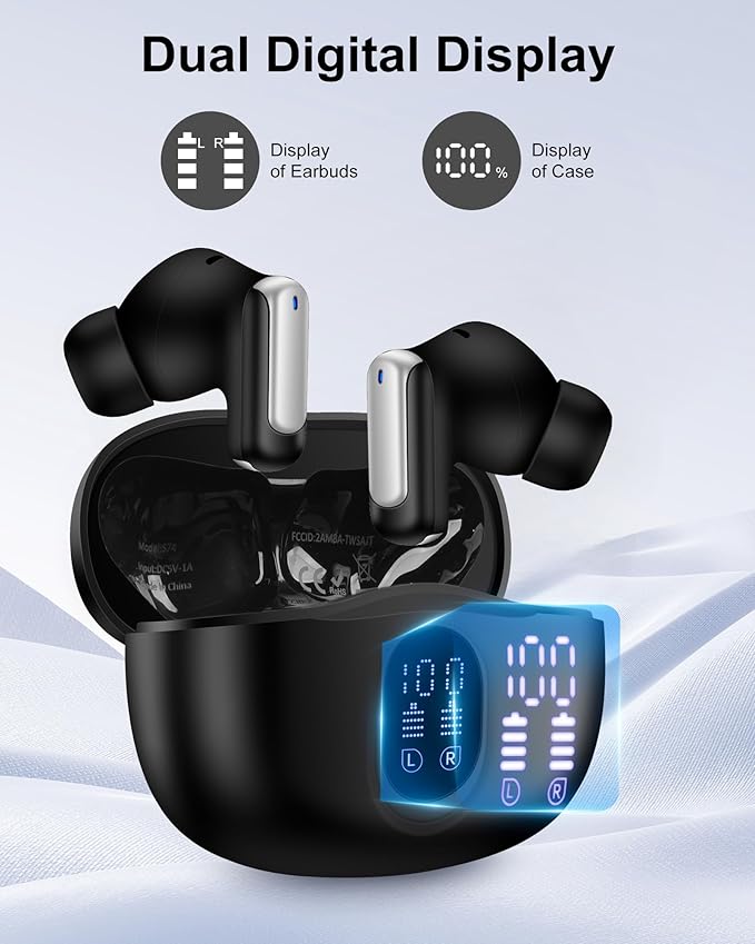 Android Wireless Earbuds for Samsung Galaxy S26 S25 Ultra S24 S23 S22 Plus A17 A35 A16 A15 A54 Z Fold7 Flip7, HiFi Stereo Bluetooth Headphone Sport Wireless Earphones Audifonos Inalambricos for iPhone