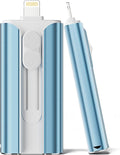 MFi Certified Flash Drive 256GB for iPhone Thumb Drive, USB Memory Stick iPhone Flash Drive Photo Stick for Photos Videos, High Speed External Storage Jump Drive for iPhone/iPad/Android/PC(Light Blue)