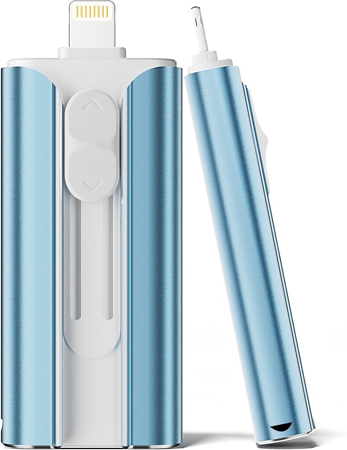 MFi Certified Flash Drive 256GB for iPhone Thumb Drive, USB Memory Stick iPhone Flash Drive Photo Stick for Photos Videos, High Speed External Storage Jump Drive for iPhone/iPad/Android/PC(Light Blue)