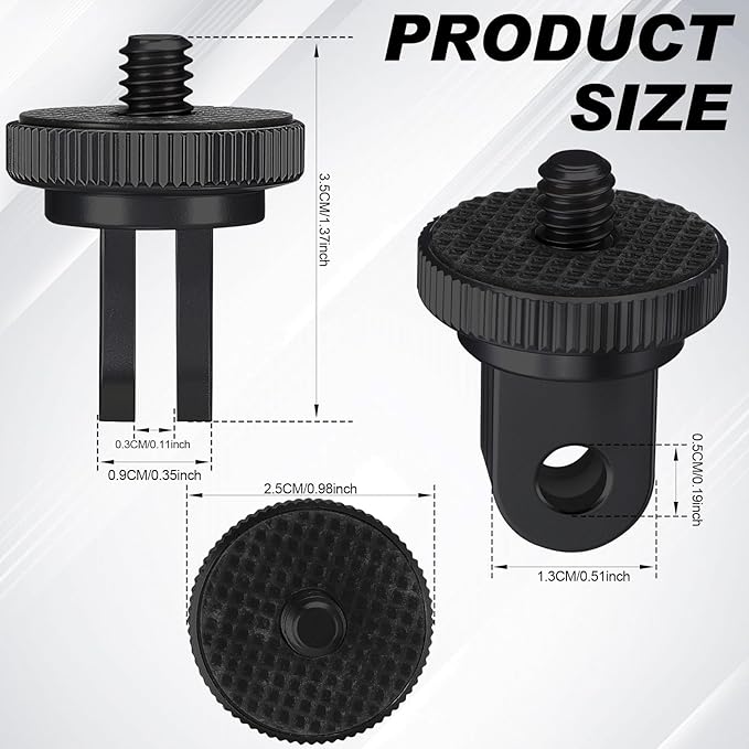 Frienda 4 Pieces Aluminum Camera Tripod Mount Adapter 1/4-20 Conversion Adapter for Tripod Compatible with GoPro Action Cameras and Other Standard 1/4 Accessories(Red, Black, Blue)