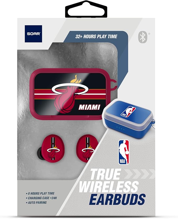 SOAR NBA Wireless Sport Earbuds: Comfortable Fit & Convenient Charging
