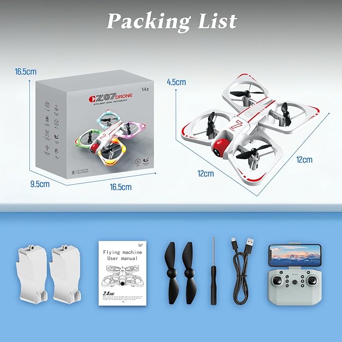 A ALPHA Mini Drone with 720P Camera for Kids, Micro Drone for Beginners, RC Plane with Propeller Protection,360°Flips, Indoor Outdoor Quadcopter Toy with Colorful LED Lights