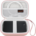 Canboc Hard Drive Carrying Case for Western Digital Elements WD My Passport Canvio Basics Seagate Backup Plus Slim 1TB 2TB 3TB 4TB, External Hard Drive Case, Mesh Bag fits USB Cable, Rose Gold