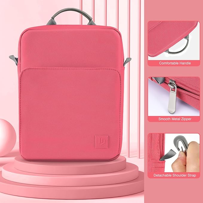 Dadanism 9-11 Inch Tablet Sleeve Bag Carrying Case with Shoulder Strap for iPad (A16) 11", iPad 10th Gen 10.9", iPad Air M4/Pro M5 11", iPad 9/8/7th 10.2", Galaxy Tab A11+ Plus 11", Watermelon Pink