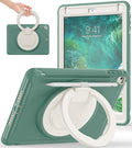 BATYUE Case for iPad 6th Generation 9.7 inch 2018, iPad 5th Gen 2017, iPad Air 2/ iPad Pro 9.7'',Shockproof Protective Cover with Pencil Holder &Rotating Kickstand,for Kids,Boys,Girls (Emerald Green)