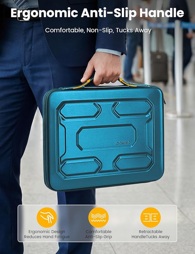 DOMISO Laptop Hard Case 15-16 inch Waterproof Shockproof Hard Shell Laptop Sleeve with Handle & Storage Pocket, Compatible with MacBook, HP, Dell, Teal