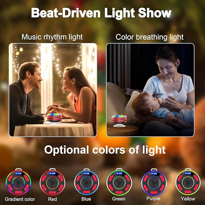 Bluetooth Speaker Wireless Portable Waterproof Speaker, TWS Pairing, RGB Lights, Deep Bass for Home Garden Party Camping