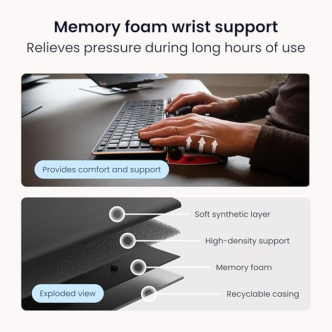 Contour RollerMouse Red Ergonomic Mouse for Shoulder Forearm Wrist Strain Relief for RSI Carpal Tunnel Centered Rollerbar 6 Customizable Buttons 10 Speed Settings Mac/PC Compatible - Wired - Regular