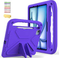 Kids Case for Apple iPad Air 11 inch M4/M3/M2 (2026/2025/2024) with Pencil Stylus Holder/Handle/Kickstand Slim Lightweight Cute Soft Shockproof EVA Folio Stand Protective Tablet Cover, Purple
