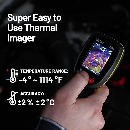 Innova 3360 Thermal Camera - Infrared Camera with Heat Vision - Identify Hot/Cold Spots -4° ~ 1112°F - Easy to Use Thermal Imager
