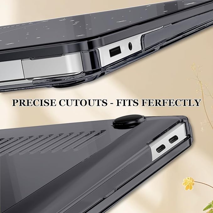 Slim Protective Case for 13 inch Microsoft Surface Laptop 2025 Copilot+PC Model 2095, Lightweight Anti-Scratch Printed Pattern Crystal Black Plastic Hard Shell Case Cover, Astronaut Earth