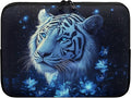 Tiger Laptop Protective Sleeve for Women 10inch Lap Top Case Portable Computer Sleeve Slim Laptop Protector Flower Zippered Pouches for Travel Office Business Laptop Carrying Case Black