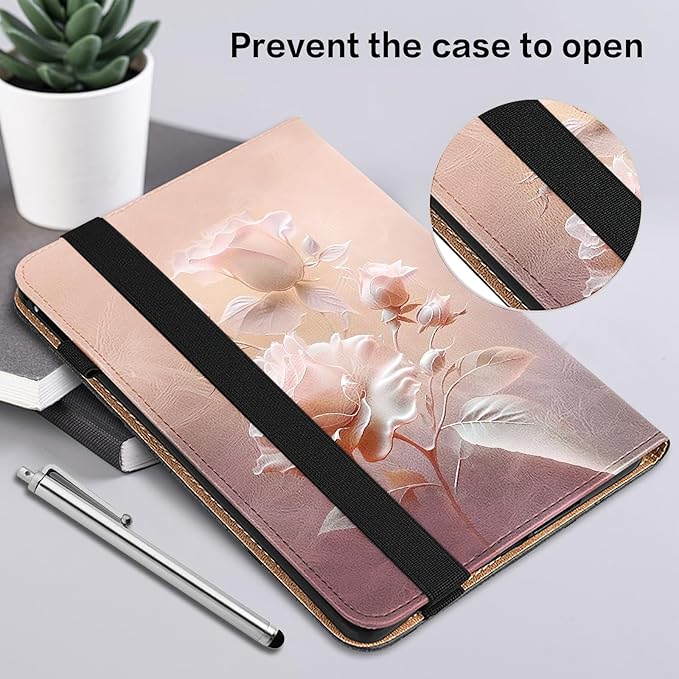Case for iPad 11th Generation 11 Inch 2025 (A16)/ iPad 10th Generation 10.9 Inch 2022 Case,Slim Stand Smart PU Leather Protective Cover - Ceramic Roses