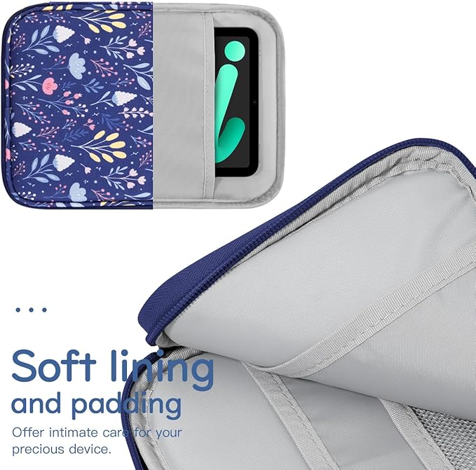 Dadanism 8-9 Inch Tablet Sleeve Bag Carrying Case for iPad mini 7th/6th 8.3", iPad mini 7.9", Galaxy Tab A7 Lite/A9 8.7", ‎Remarkable Paper Pro Move 7.3" 2025, Tab M8 8", Tab M9 9", MuZhi Blue