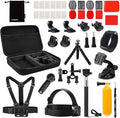 Luxebell Action Camera Accessory Kit for GoPro Hero Black Silver 13 12 11 10 9 8 7 6 5 4 Session Max Akaso Xiaomi Accessories Tripod Head Chest Bike Mount Carrying Case