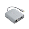 Cable Matters USB C Hub DisplayPort, 4K@60Hz (USBC DisplayPort Hub), 100Mbps Ethernet, 2X USB, 60W Host Charging in Gray - Thunderbolt 4 / Thunderbolt 3 Port Compatible for MacBook Pro