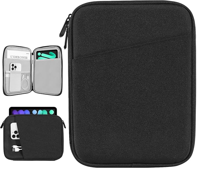 Dadanism 8-9 Inch Tablet Sleeve Bag Carrying Case for iPad mini 7th/6th 8.3", iPad mini 7.9", Galaxy Tab A7 Lite/A9 8.7", ‎Remarkable Paper Pro Move 7.3" 2025, Tab M8 8", Tab M9 9", Black