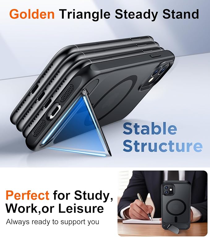Magnetic Compatible with iPhone 11 Phone Case, [Built-in Invisible Kickstand][Compatible with MagSafe] [Military Grade Shockproof] Slim Translucent Matte Phone Case for iPhone 11 6.1"
