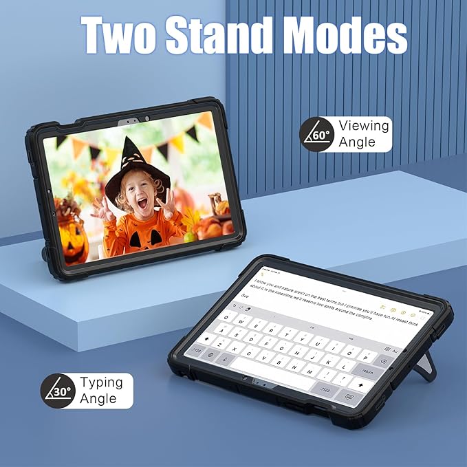 AKABEILA Compatible with Samsung Galaxy Tab S10 FE 2025/Tab S10 Lite 2025 Tablet Case，Lightweight Shockproof Rugged Protective Cover with Kickstand for Kids Children Boys Babies Black