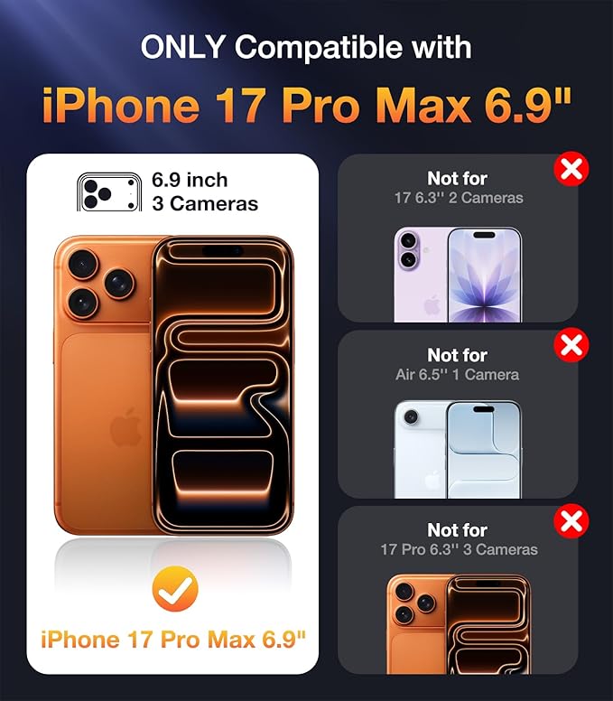 Diaclara Magnetic Designed for iPhone 17 Pro Max Case Full Body Bumper,[Compatible with MagSafe] Military Drop Proof Cover with Built-in Touch Sensitive Anti-Scratch Screen Protector, Clear