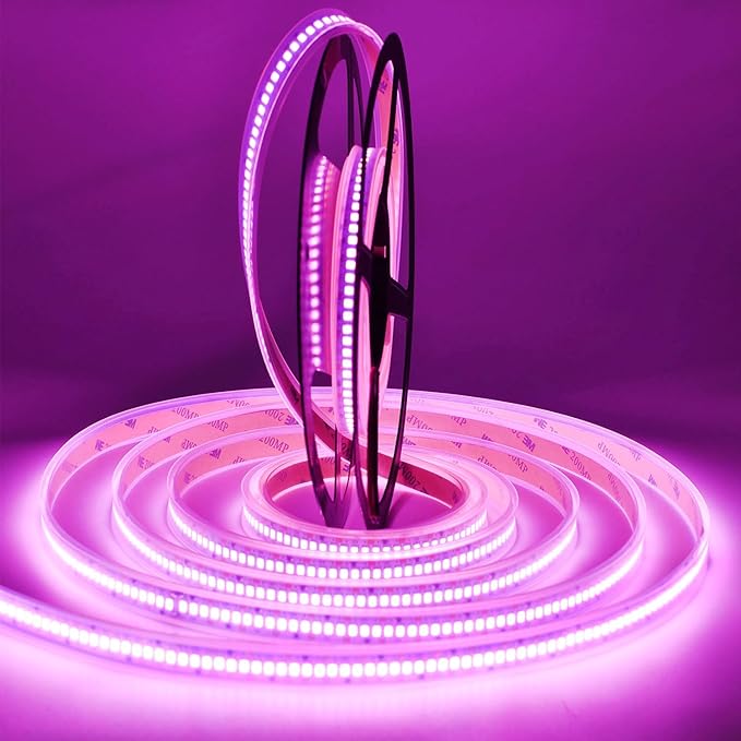 SUYOOULIN LED Strip Lights, SMD 2835 LED Strip, DC12V 1200LEDs 16.4Ft 26000LM High Density LED Light Strips Tube Waterproof IP67, 3 Times Brightness Than SMD3528 LED Strip, Pink