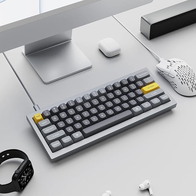 Keychron Q4 Wired Custom Mechanical Keyboard, QMK/VIA Programmable Macro, Full Aluminum, Hot-Swappable Gateron G Pro Brown Switch, 60% Layout Double Gasket Compatible with Mac and Windows - Blue