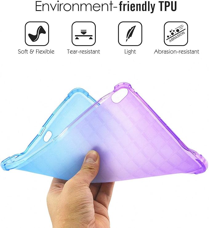 Case for iPad Air 11" M2 (2024) & iPad Pro 11 inch 4th/3rd/2nd/1st Gen (2022/2021/2020/2018) & iPad Air 5th/4th Gen 10.9" (2022/2020) Translucent Frosted Clear TPU Back Cover, Purple & Blue
